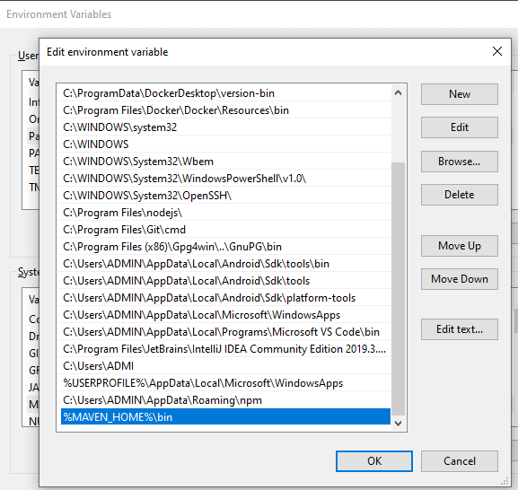 Edit env Variable